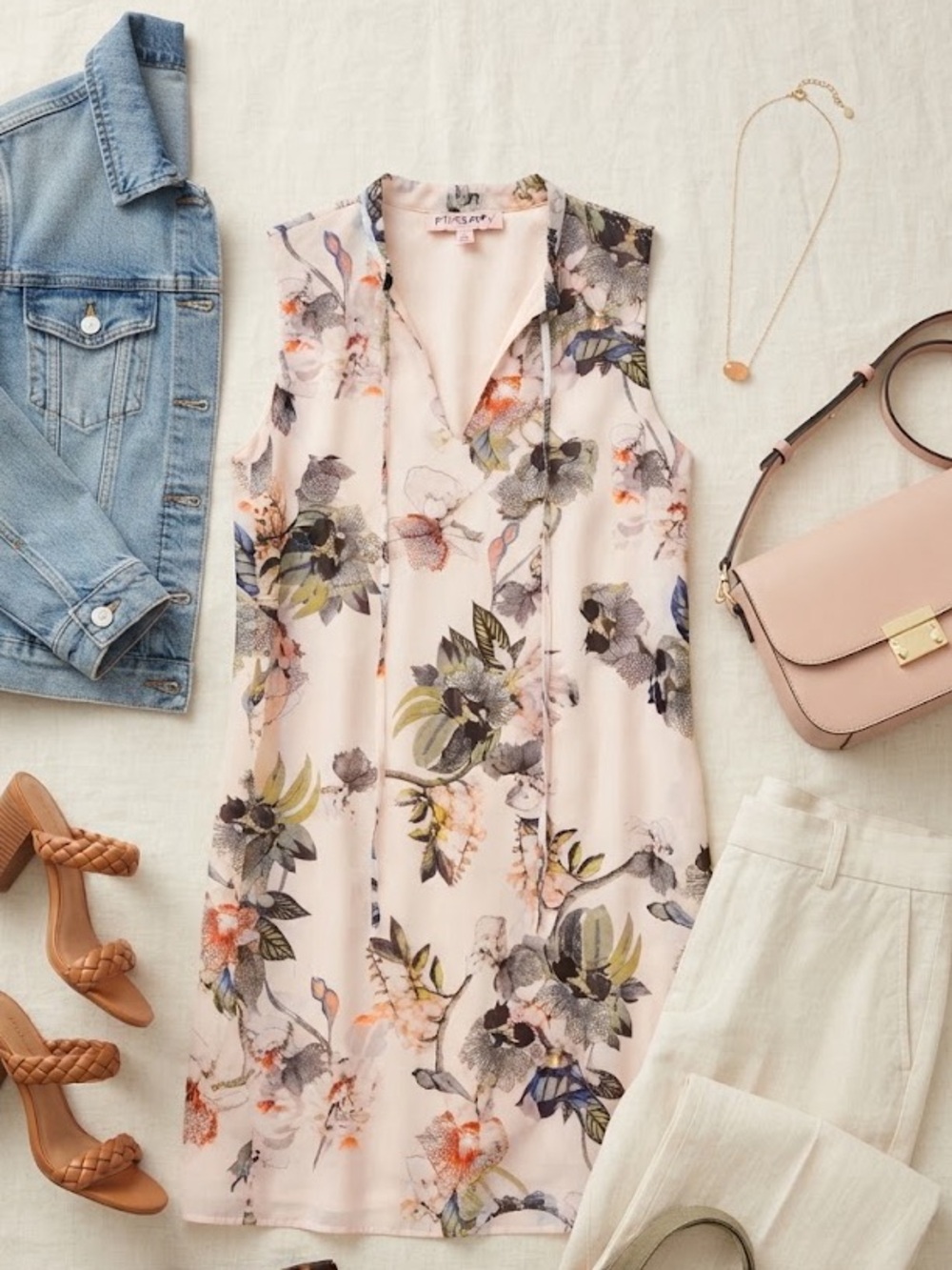 Philosophy Blush Pink Floral Midi Dress